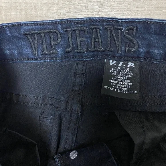 V.I.P. Jeans Womens Skinny Jeans Deep Blue Sz. 7/8 - Picture 3 of 8